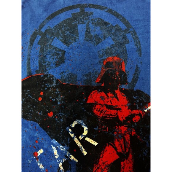 Rare Star Wars Darth Vader Blue Fleece Throw Blanket 2011 Dark Side Lightsaber - Picture 2 of 6